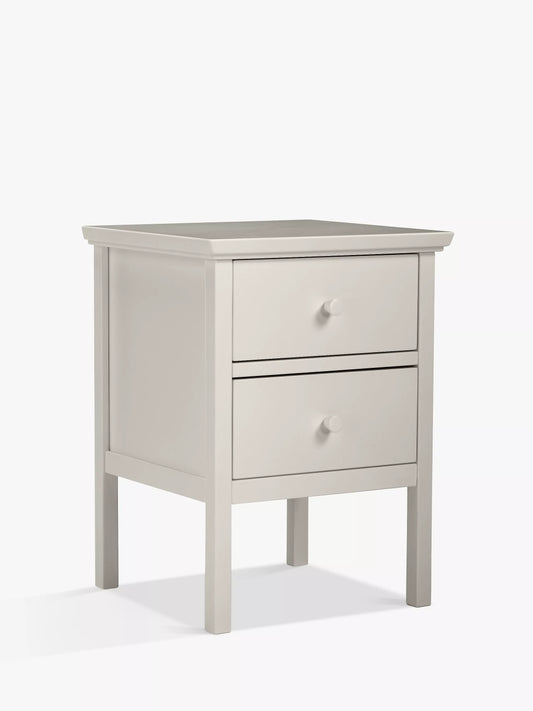 John Lewis Wilton 2 Drawer Bedside Storage Cabinet, Linen