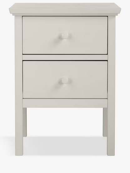 John Lewis Wilton 2 Drawer Bedside Cabinet, Linen