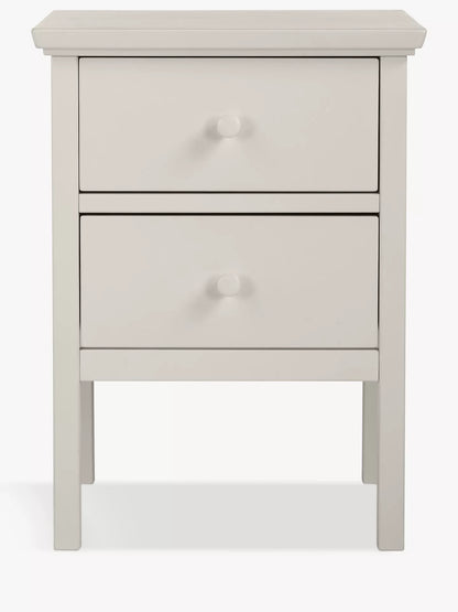 John Lewis Wilton 2 Drawer Bedside Cabinet, Linen