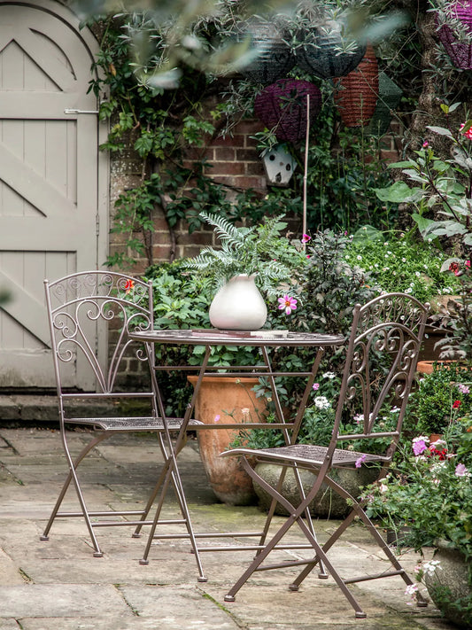 Gallery Direct Brindisi 2-Seater Folding Garden Bistro Table & Chairs Set