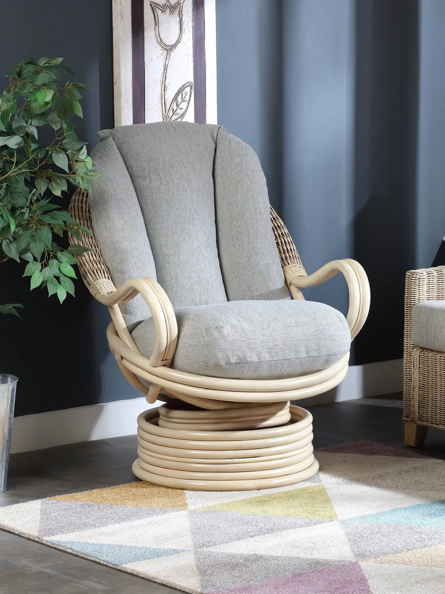 Desser Dijon Deluxe Swivel Rocking Chair, Pebble