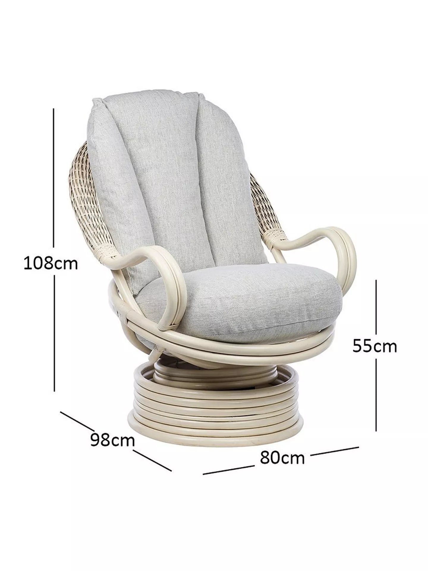 Desser Dijon Deluxe Swivel Rocking Chair, Pebble