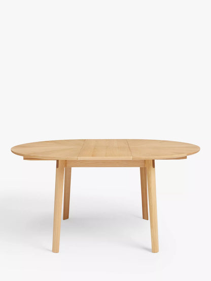 John Lewis Notch Round 4-6 Seater Extending Dining Table, Oak
