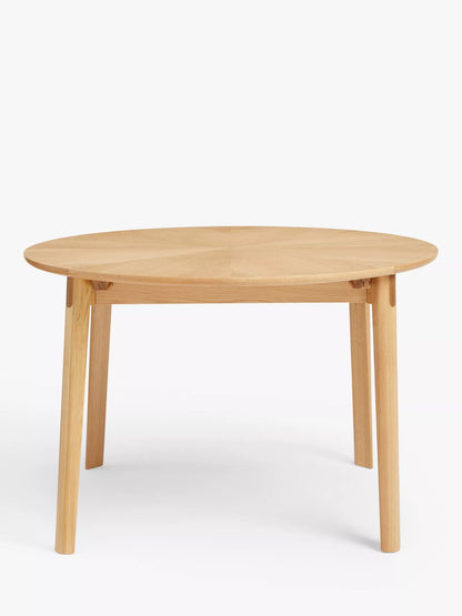 John Lewis Notch Round 4-6 Seater Extending Dining Table, Oak