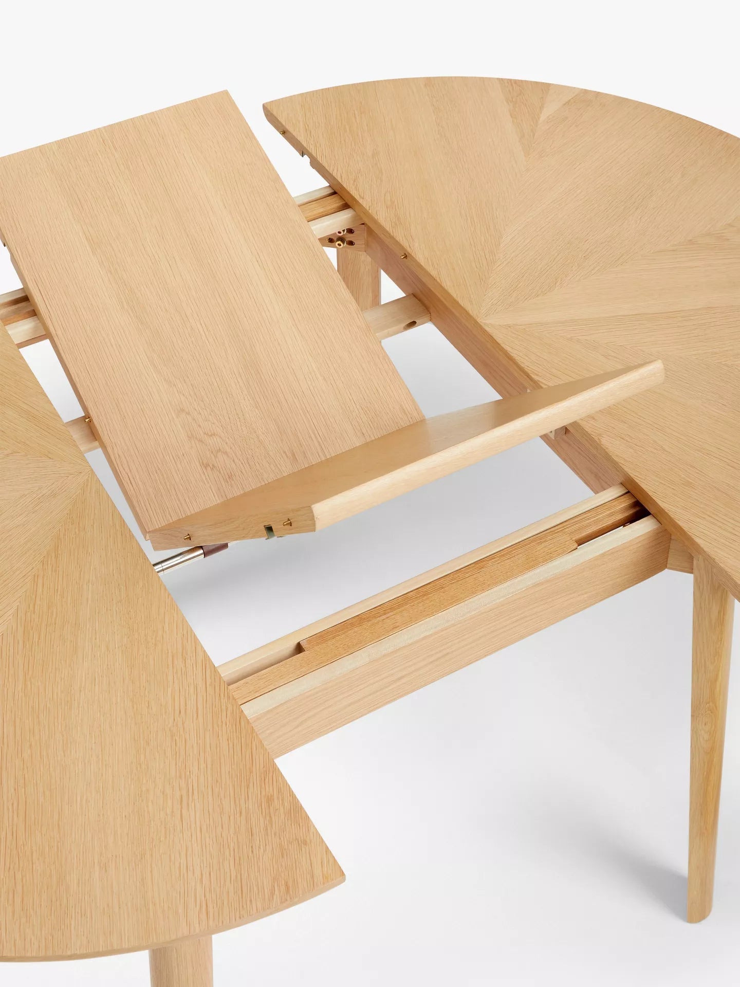 John Lewis Notch Round 4-6 Seater Extending Dining Table, Oak
