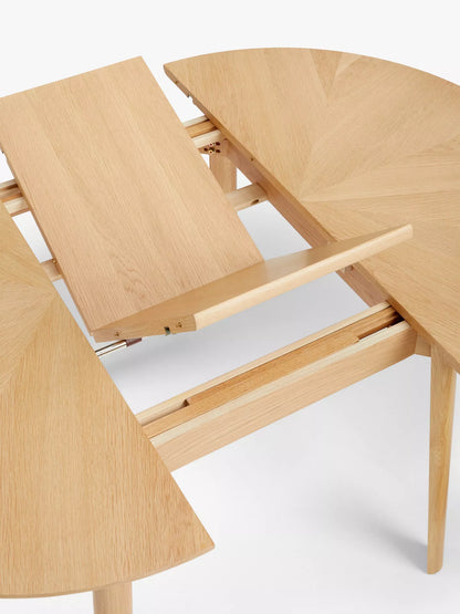 John Lewis Notch Round 4-6 Seater Extending Dining Table, Oak