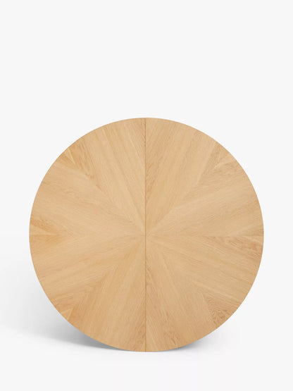 John Lewis Notch Round 4-6 Seater Extending Dining Table, Oak