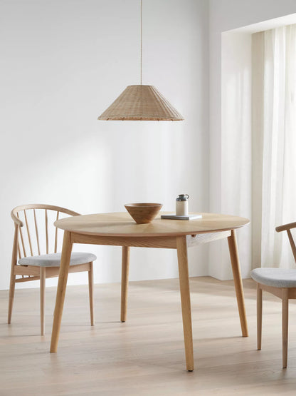 John Lewis Notch Round 4-6 Seater Extending Dining Table, Oak