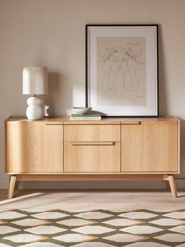 John Lewis Notch 2 Door 2 Drawer Sideboard in Oak