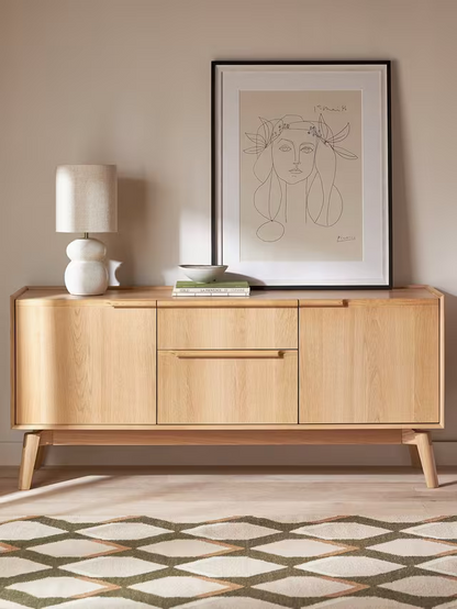 John Lewis Notch 2 Door 2 Drawer Sideboard in Oak