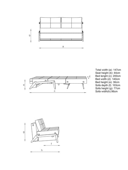 Innovation Living Cubed 140 Sofa Bed, Blue