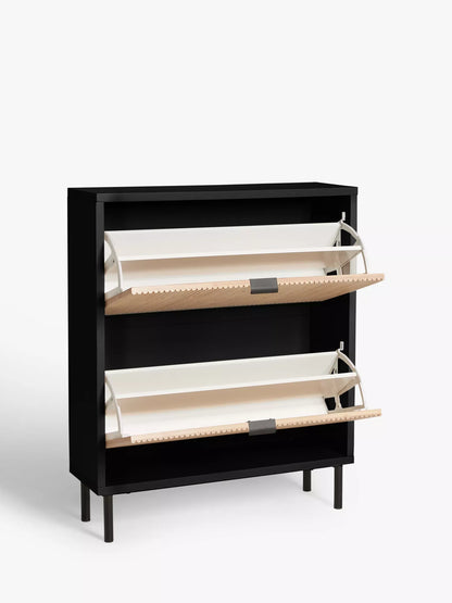John Lewis Ridge Shoe Storage Rack 2 Tier Black