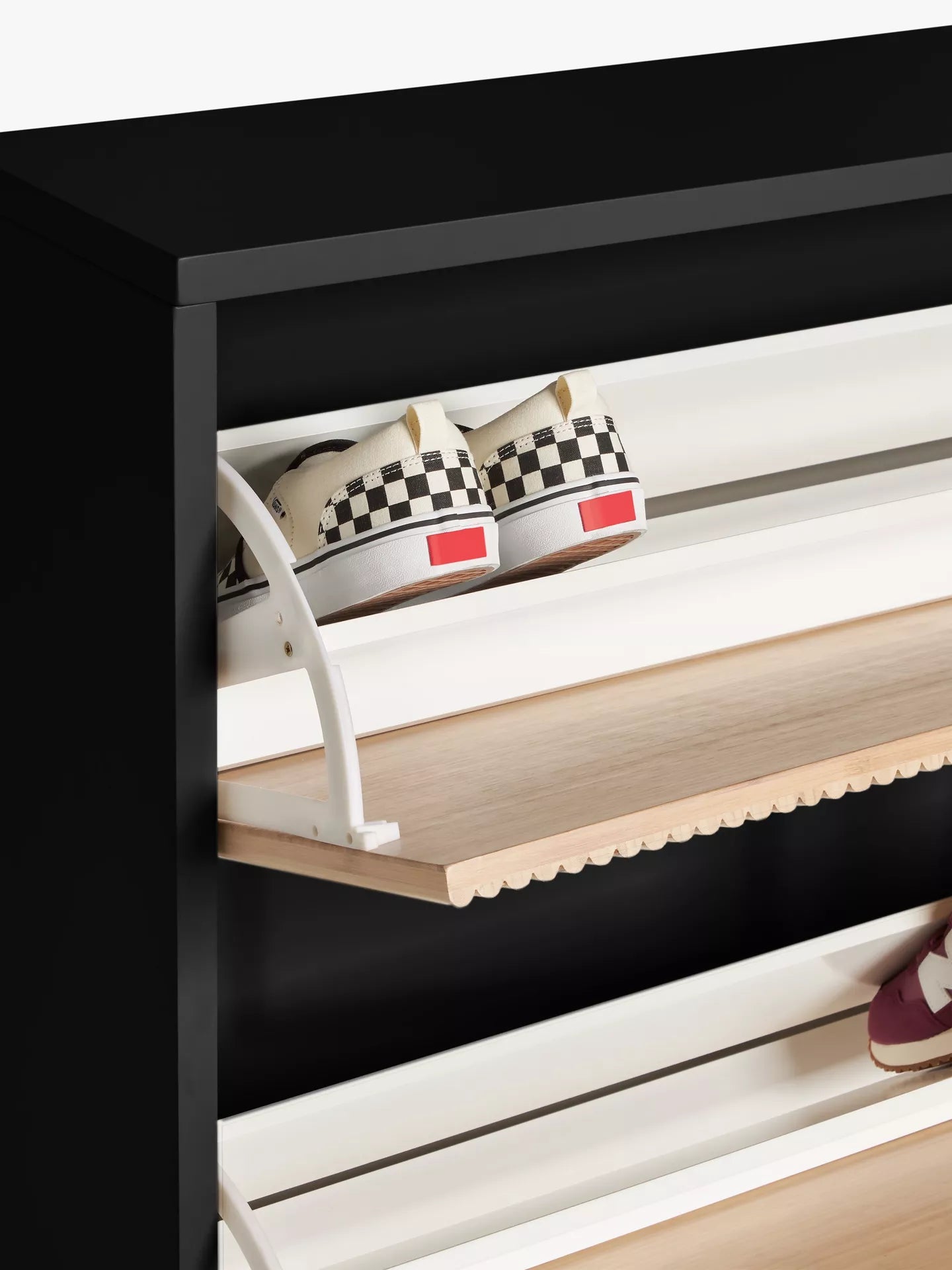 John Lewis Ridge Shoe Storage Rack 2 Tier Black