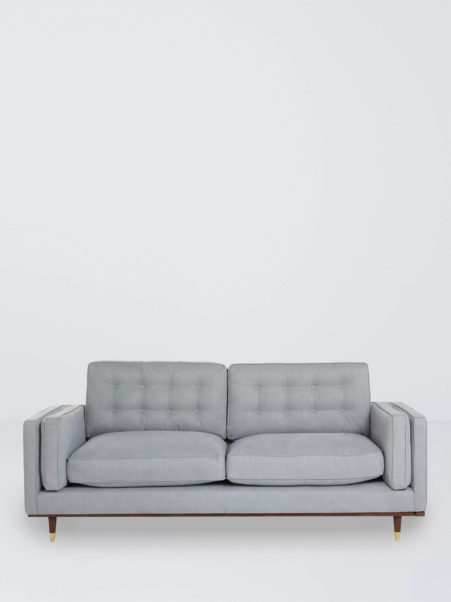 John Lewis + Swoon Lyon Large 2 Seater Sofa, Dark Leg, Weave Nickle Grey