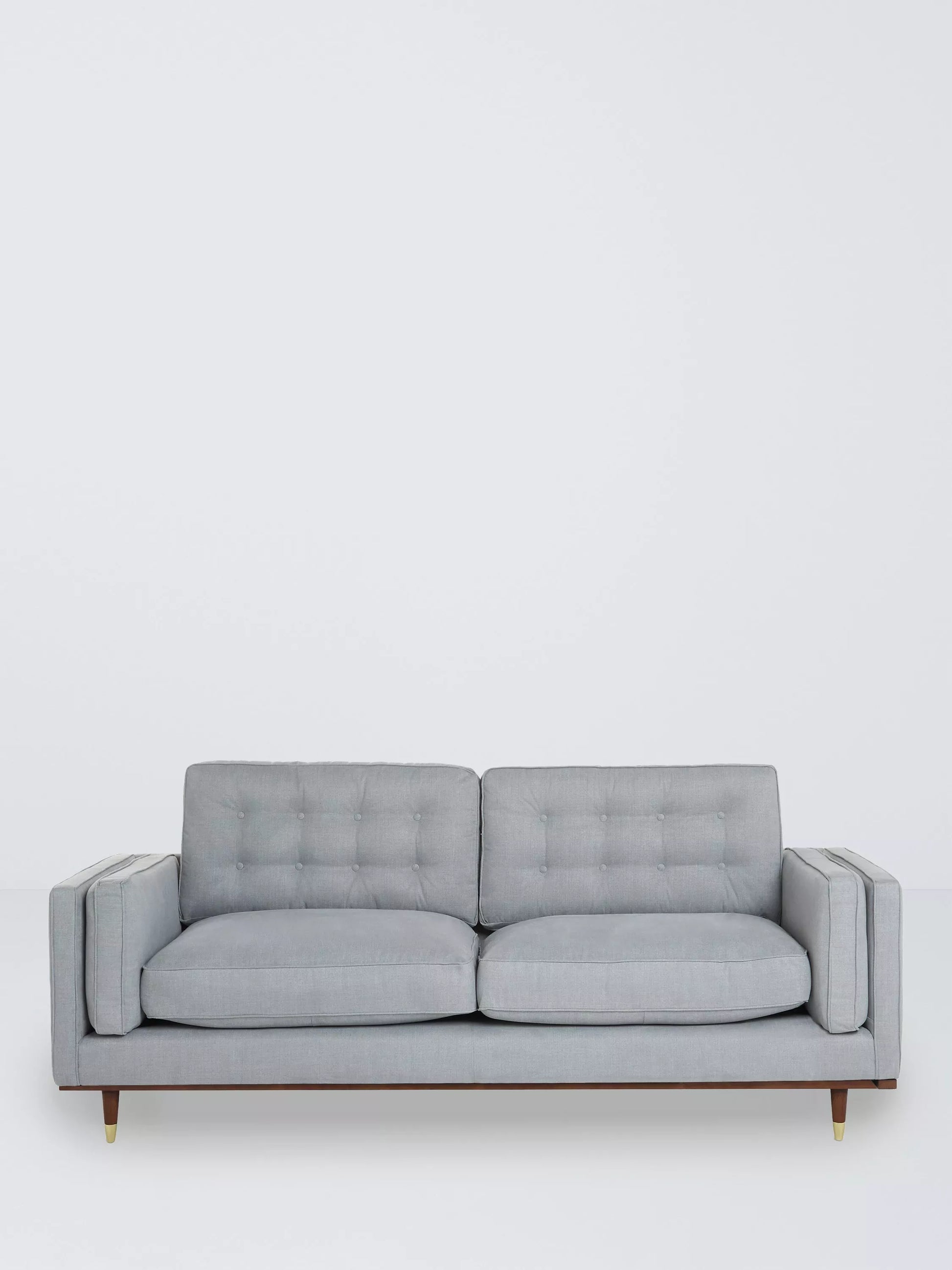 John Lewis + Swoon Lyon Large 2 Seater Sofa, Dark Leg, Weave Nickle Grey