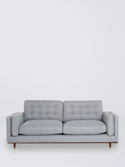 John Lewis + Swoon Lyon Large 2 Seater Sofa, Dark Leg, Weave Nickle Grey