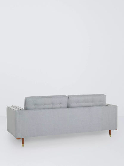 John Lewis + Swoon Lyon Large 2 Seater Sofa, Dark Leg, Weave Nickle Grey