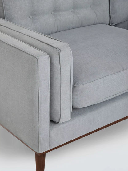 John Lewis + Swoon Lyon Large 2 Seater Sofa, Dark Leg, Weave Nickle Grey