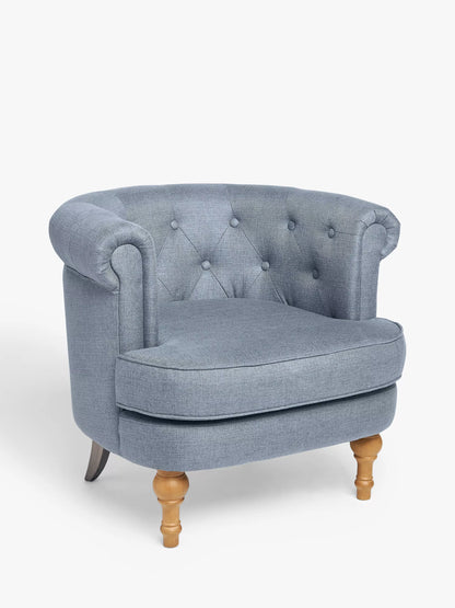 John Lewis Penny Tub Armchair, Light Leg, Grey Weave