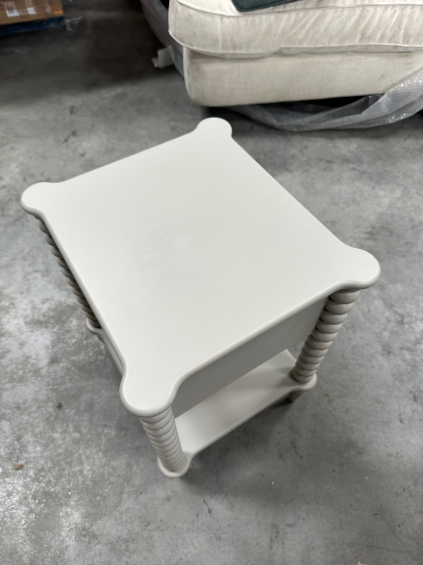 John Lewis Drawer Bedside Bobbin 1  Table Grey