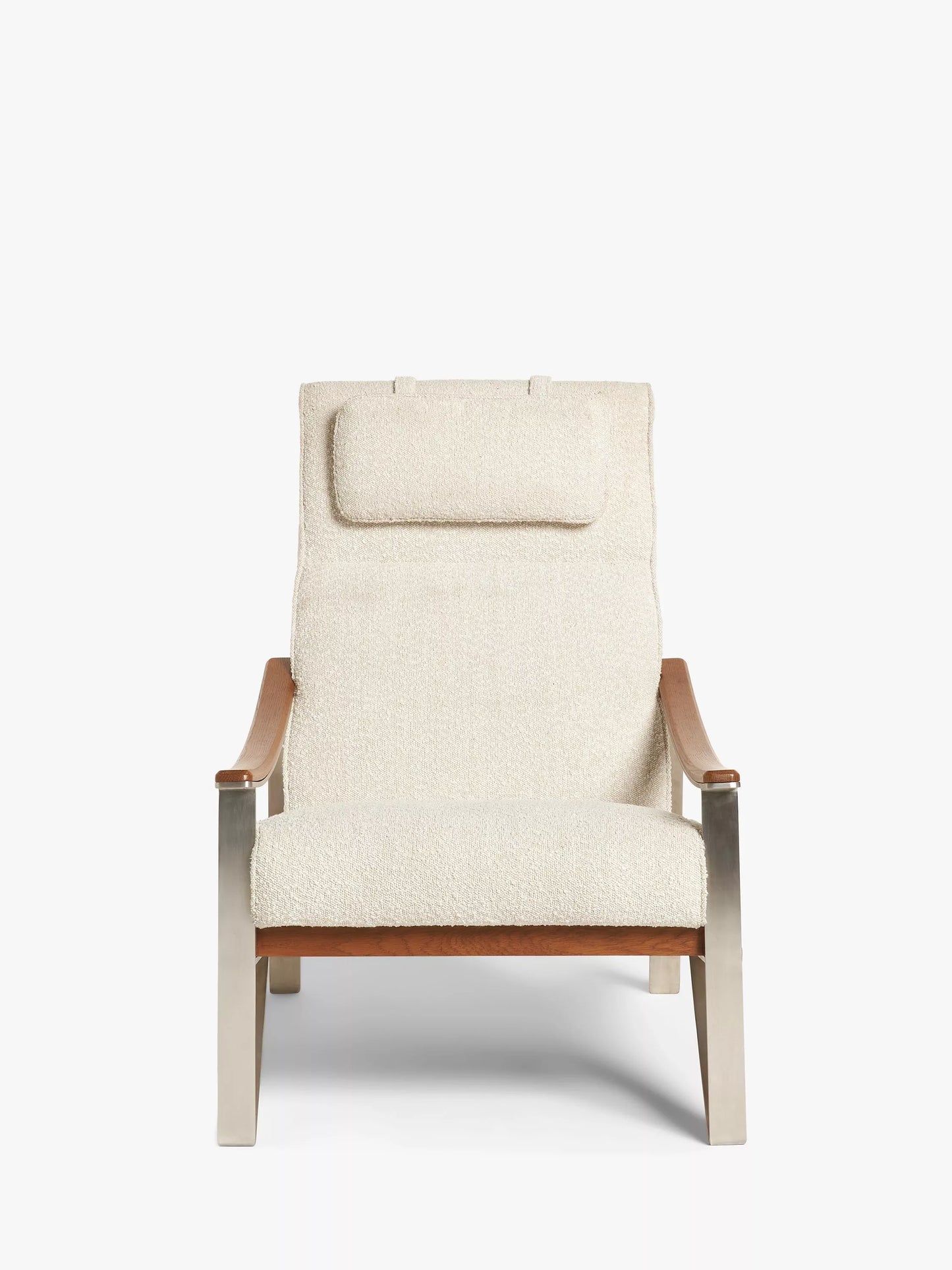 John Lewis Tilt High Back Armchair, Dark/Metallic Leg, Natural Boucle