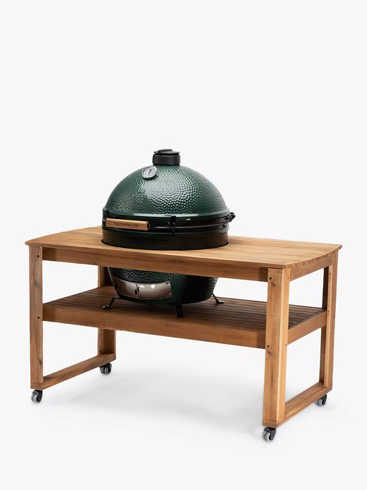 Big Green Egg Extra Large BBQ Table Wooden Eucalyptus  & cover NO BBQ INCLUDED