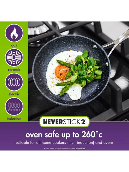 Eaziglide Neverstick2 Aluminium Non-Stick Pan Set, 5 Piece