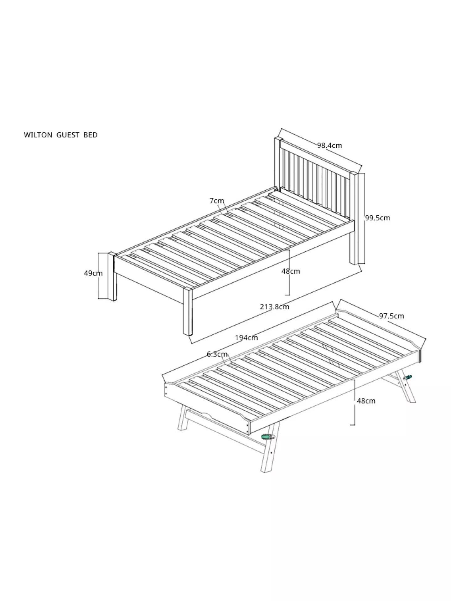 John Lewis Wilton Trundle Guest Bed Frame Single White
