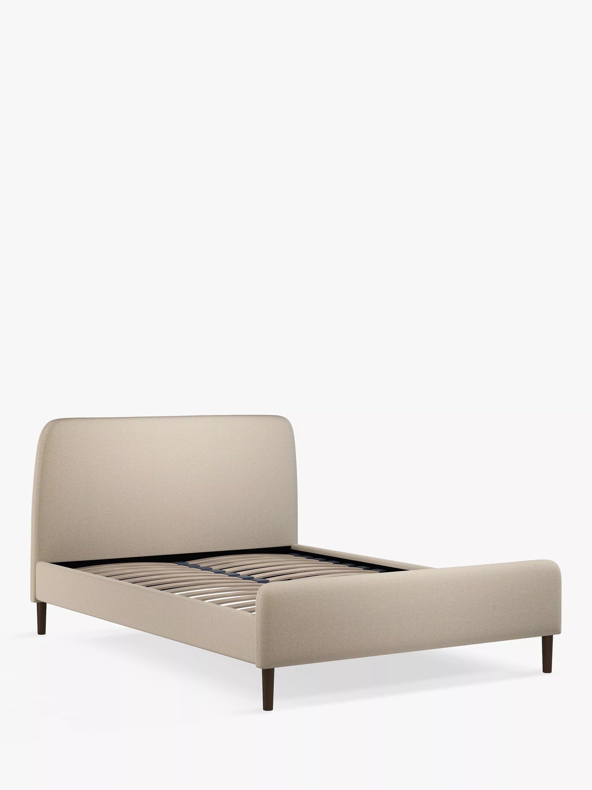 Bonn Upholstered Bed Frame, Small Double Beige Tweed