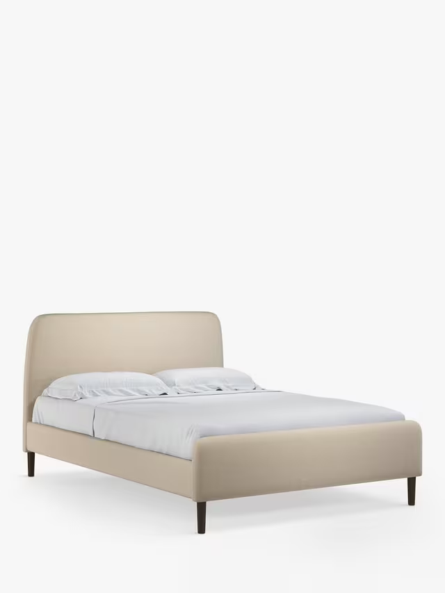 Bonn Upholstered Bed Frame, Small Double Beige Tweed