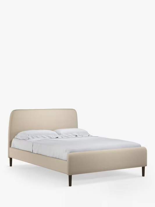 Bonn Upholstered Bed Frame, Small Double Beige Tweed