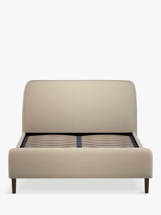 Bonn Upholstered Bed Frame, Small Double Beige Tweed