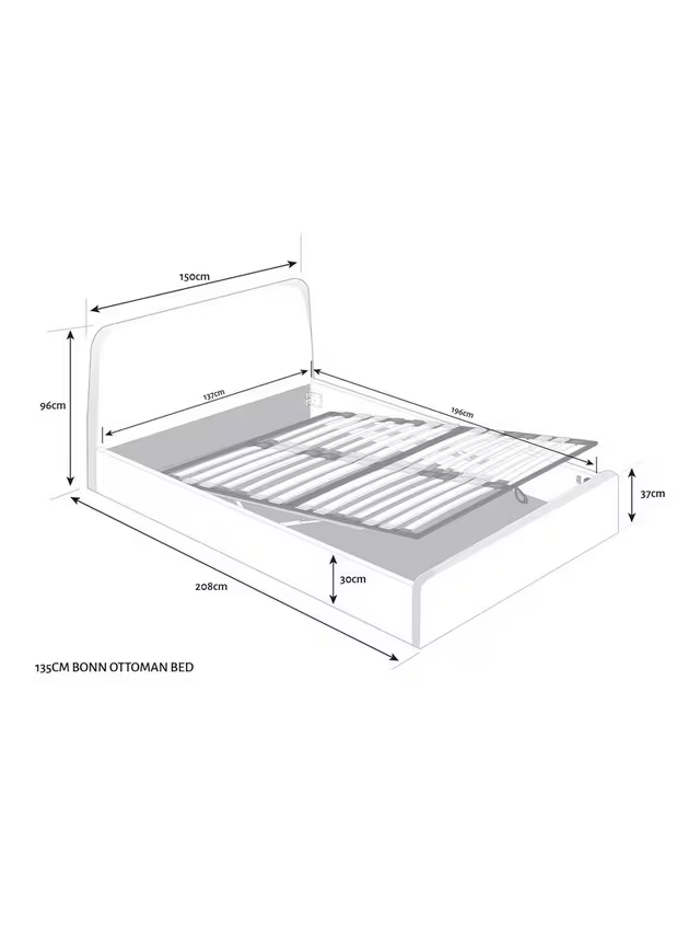 John Lewis Bonn Ottoman Storage Bed 135cm Saga Beige