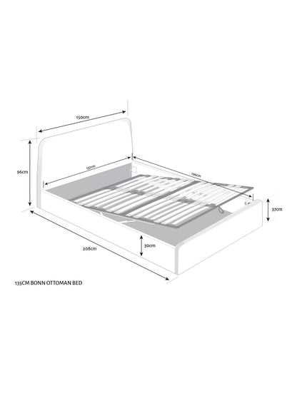 John Lewis Bonn Ottoman Storage Upholstered Bed Frame Double Beige