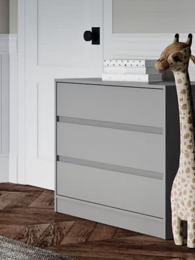 Little Acorns Furniture 3 Drawer Chest Grey