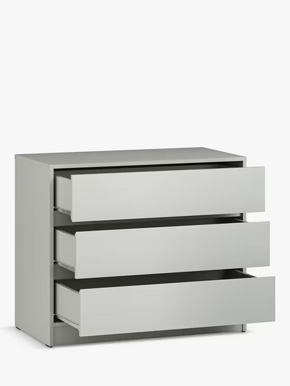 Little Acorns Furniture 3 Drawer Chest, Grey