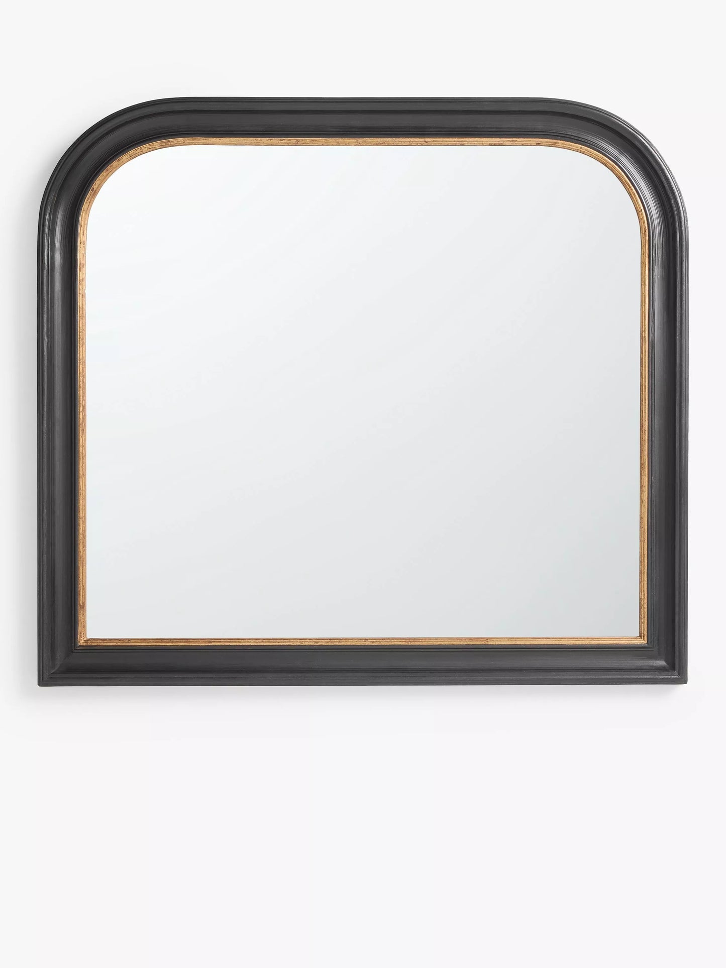 John Lewis Georgian Overmantle Wood Mirror, 95 x 105cm, Black/Gold