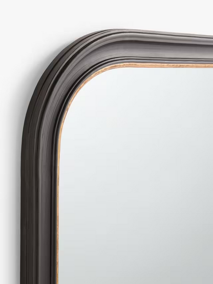 John Lewis Georgian Overmantle Wood Mirror, 95 x 105cm, Black/Gold