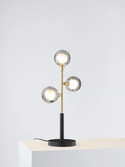John Lewis Huxley 3 Globe Complete Table Lamp, Black