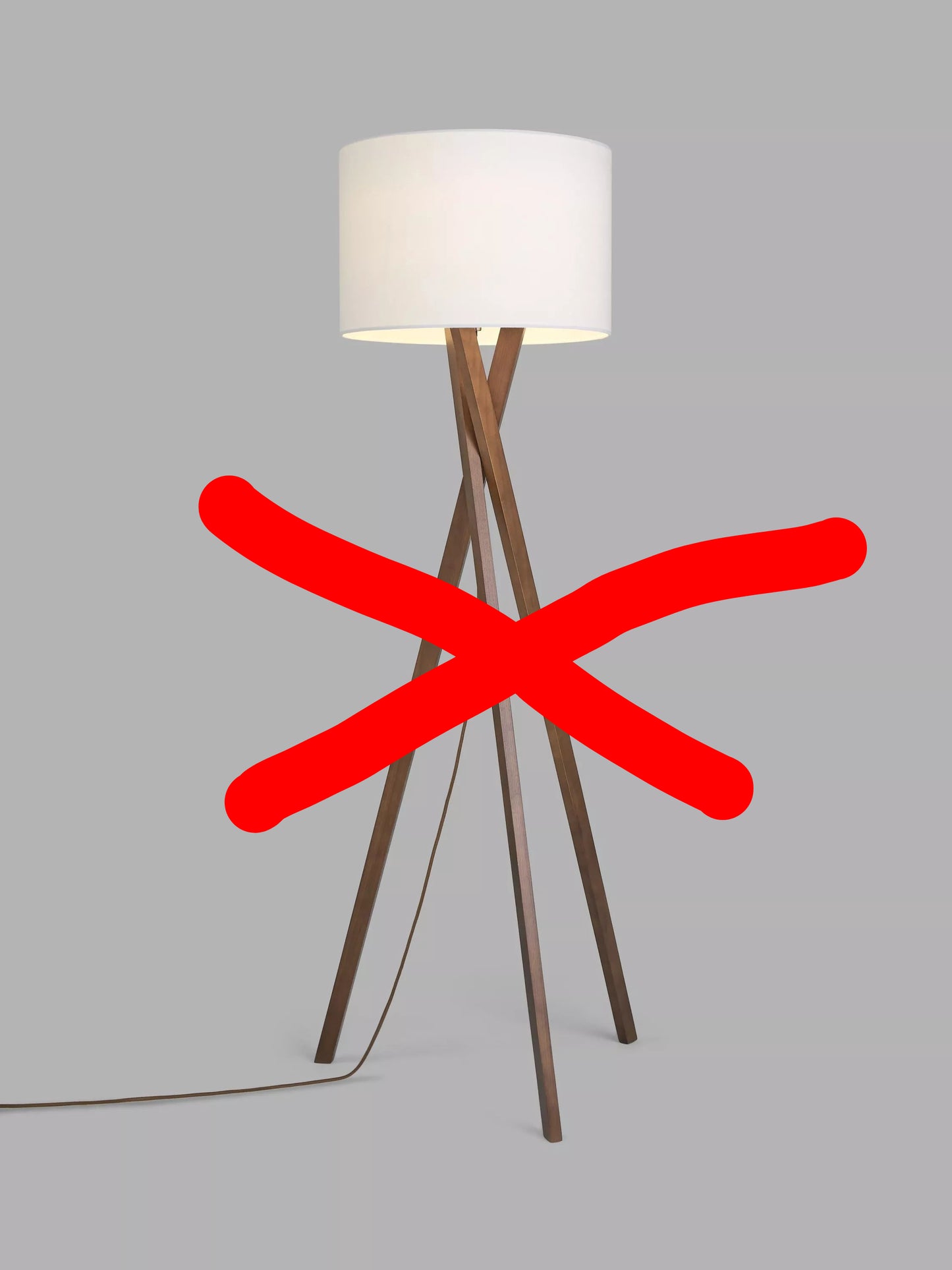 John Lewis Brooklyn Tripod Floor Lamp, Walnut