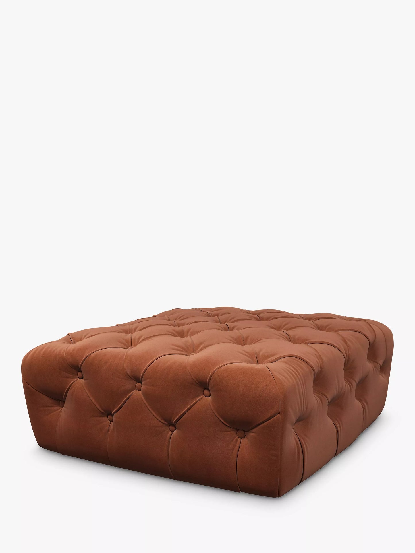 John Lewis + Swoon Radley Footstool, Dark Leg, Rust Terracotta