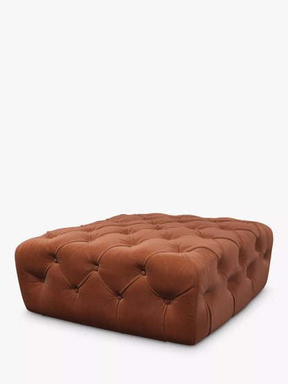 John Lewis + Swoon Radley Footstool, Dark Leg, Rust Terracotta