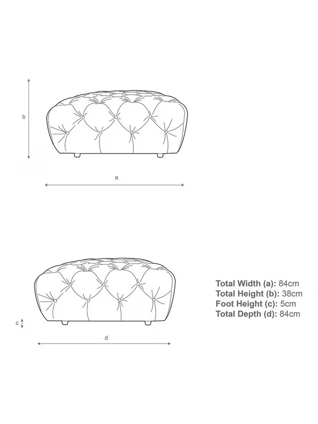John Lewis + Swoon Radley Footstool, Dark Leg, Rust Terracotta