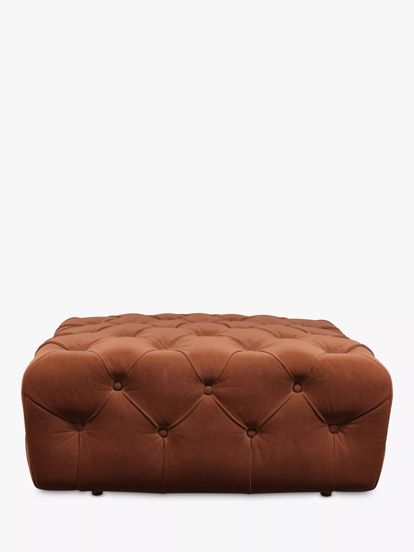 John Lewis + Swoon Radley Footstool, Dark Leg, Rust Terracotta