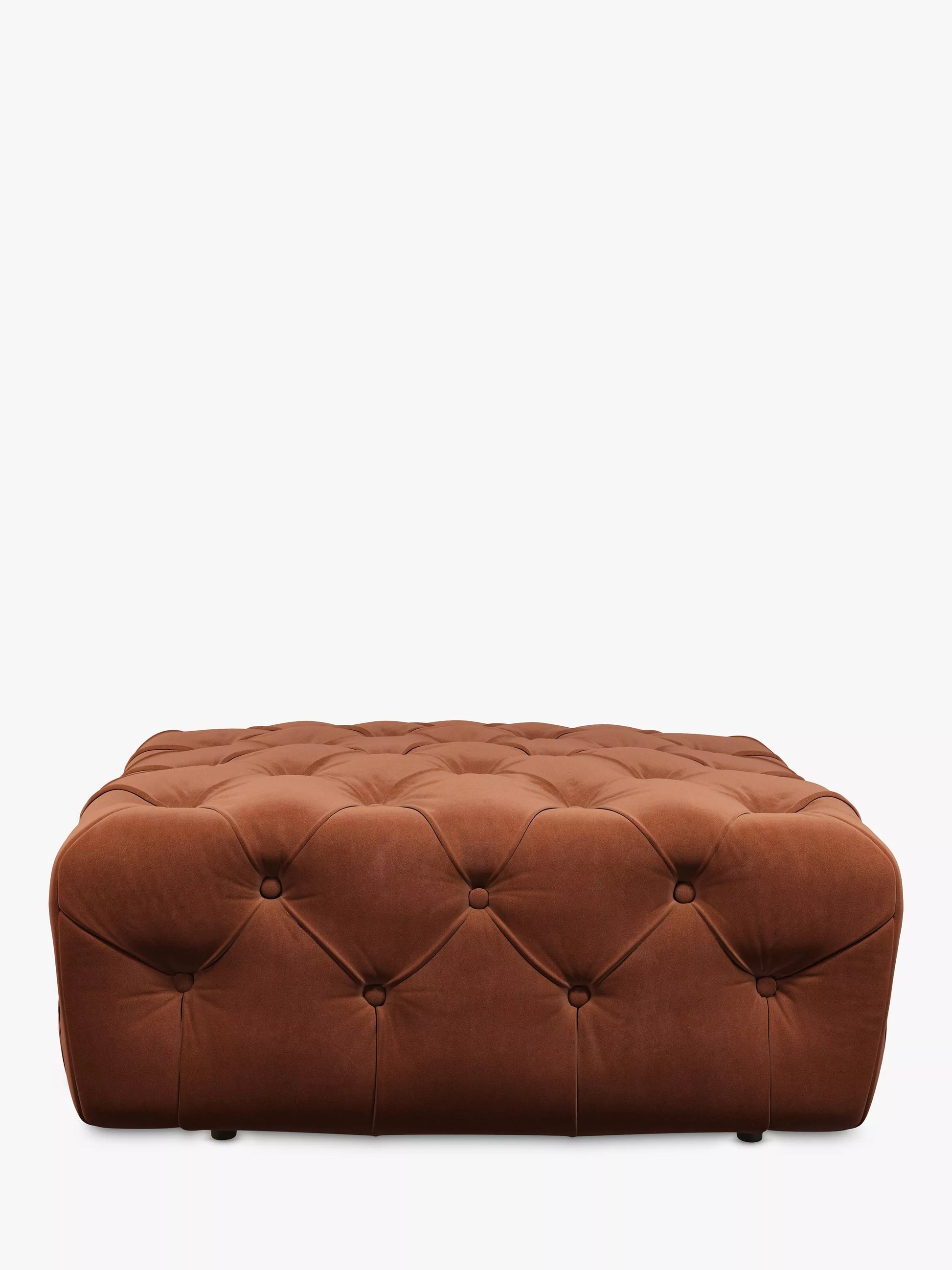 John Lewis + Swoon Radley Footstool, Dark Leg, Rust Terracotta
