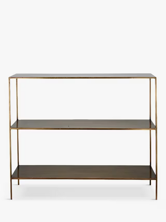 Nkuku Mahi Console Table, Antique Brass