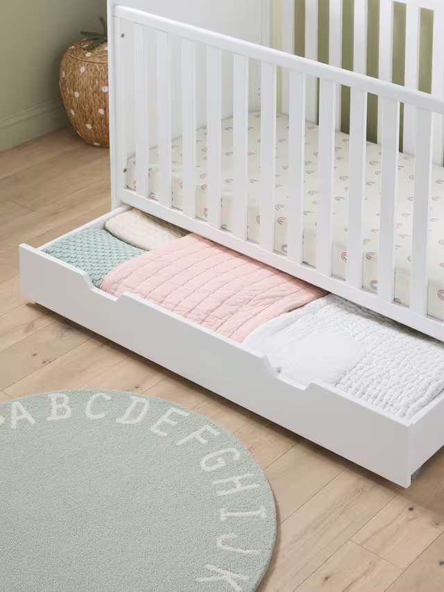 John Lewis Wilton Cotbed and Drawer White