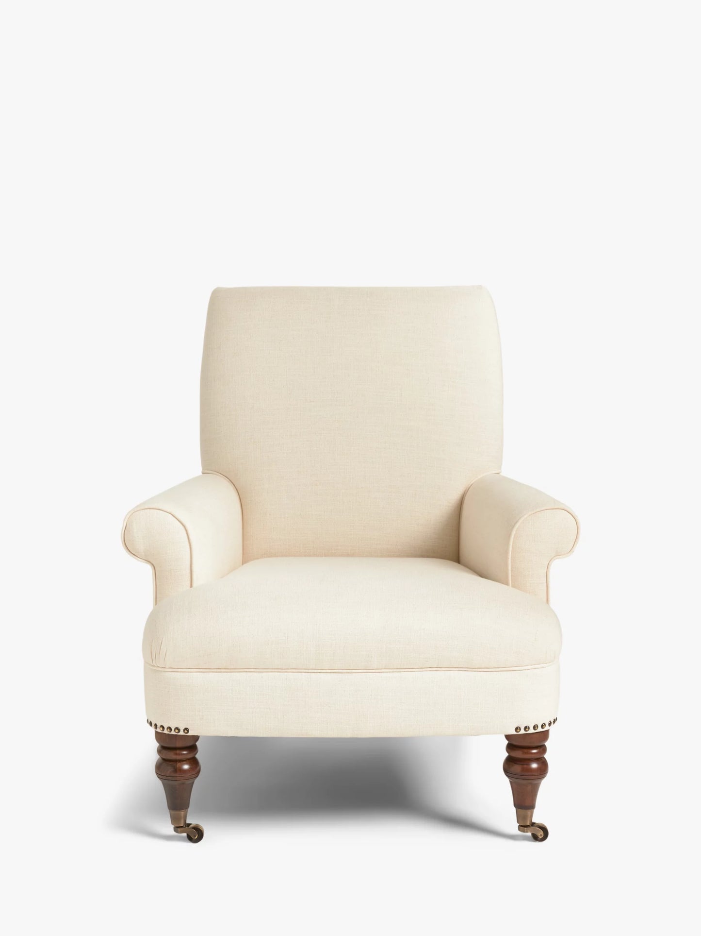 John Lewis Suffolk Armchair, Dark Leg, Natural Easy Clean Linin Viscose