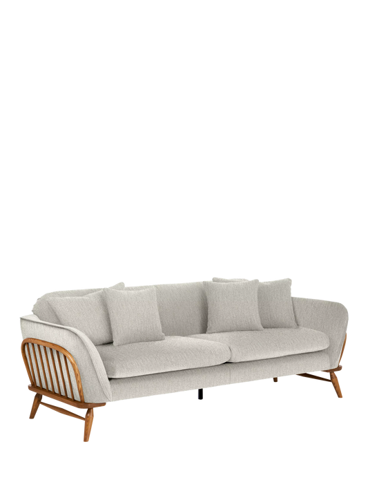 ercol for John Lewis Hexton Large 3 Seater Sofa Vintage Ash Leg Boucle Natural
