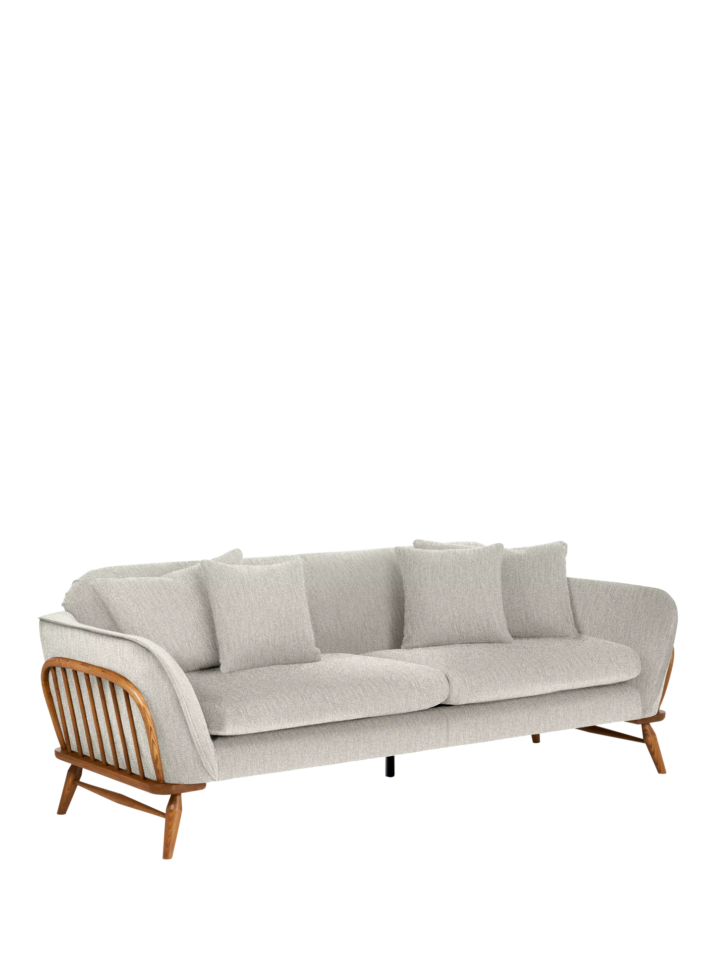 ercol for John Lewis Hexton Large 3 Seater Sofa Vintage Ash Leg Boucle Natural